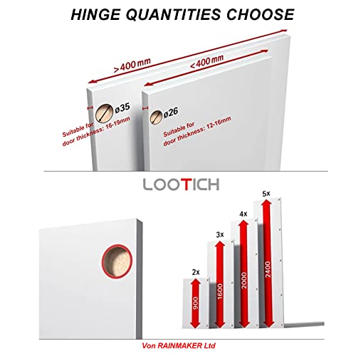 LOOTICH 90 Grad Eckanschlag 26mm Soft Close Hydraulisch Minischarnier Automatikscharniere mit Integriertem Dämpfer Schranktür Scharniere Topfscharnier für Küchenschrank Kleiderschrank 4 Stück