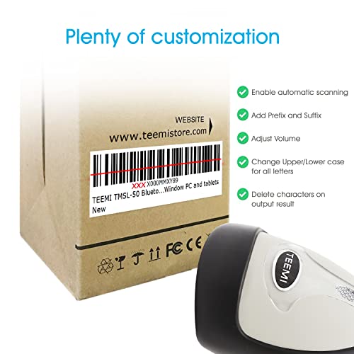 Teemi Bluetooth Barcode Scanner 1D Laser Handheld Automatic Bar Code Reader For Iphone Ipad Android Tablet Pc, Mac Os X, Android, Windows 10 And Ios 16 (No Stand) #TOP5