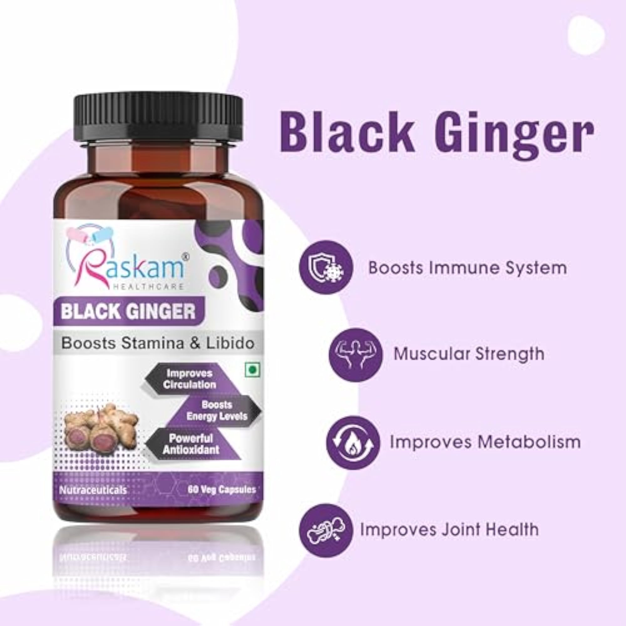 Ginger Capsules for Circulation & Energy Boost