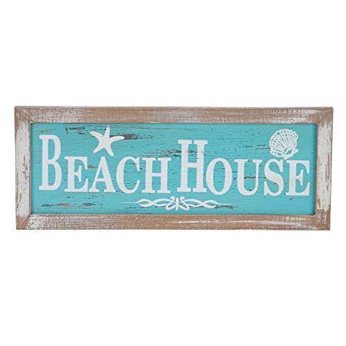 Beachcombers Beach House Framed Coastal Plaque Sign Wall Hanging Decor