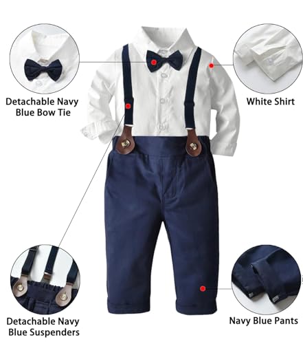 SANGTREE Baby Boy Gentleman Long Sleeves Suit Sets with Pocket, 3 Months - 14 Years2