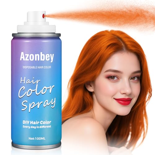 Temporary Hair Color Spray for Kids Women Men, Non-Sticky Root Touch Up Hair Color Dye, Non-Damaging Hair Dye HairSpray,Instant Vivid Colored Hair Spray for Halloween,Party,Cosplay,Christmas(Orange)