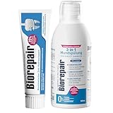 Biorepair Zahncreme + Mundspülung Set | Repariert* Zahnschmelz & schützt vor Karies, Plaque & Zahnempfindlichkeit | Mit Zink & mikroRepair | Fluoridfrei & für empfindliche Zähne | 75ml + 500ml