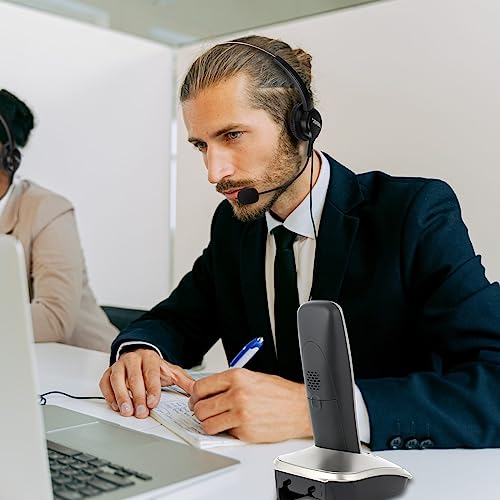 Agptek® 2.5Mm Dual Ear Call Center Telephone Headphone, 6Ft Noise Cancelling Binaural Headset, With Boom-Style Mic For Most Cordless Phones #TOP4