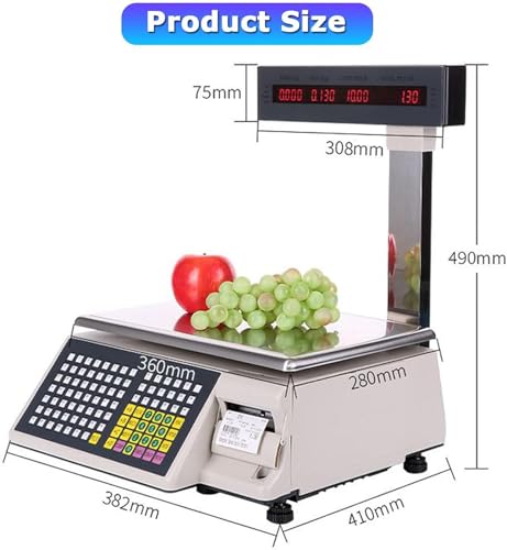 Báscula Comercial con Impresora y Display Doble 30kg miniatura 7