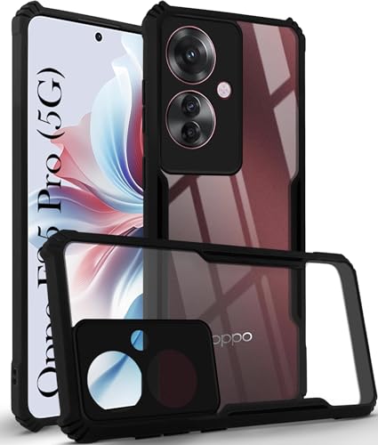Image of Jkobi Back Cover Case for Oppo F25 Pro 5G (Shockproof with Polycarbonate Clear Panel | Professional Black)