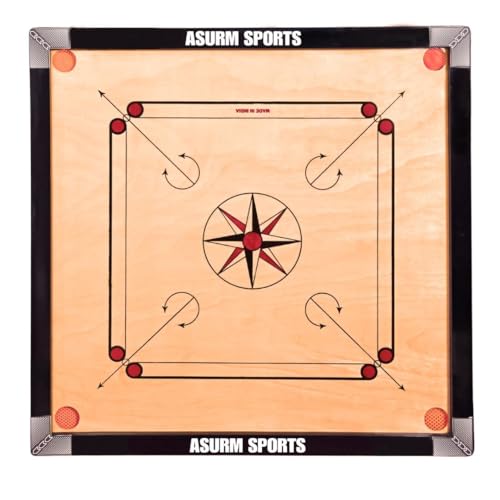 Image of Professional Carrom Board Set with Matte Finish | Smooth Playing Surface | Includes Practice Coins, Striker & Powder | Tournament Carrom Board for Home & Clubs (32 INCH Carrom with Stand -001)