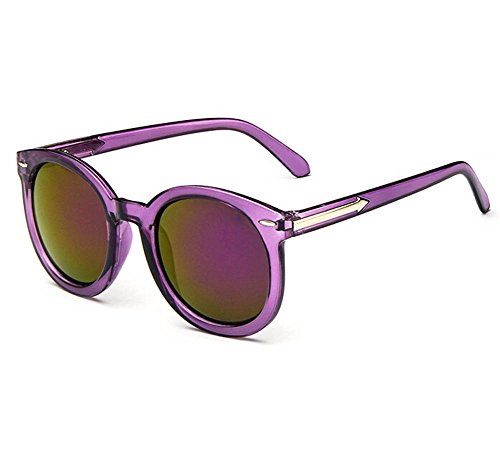 Youkara Gafas de Sol Reflexivas Coloridas del Marco Gafas de Sol Transparentes de la Película del Color