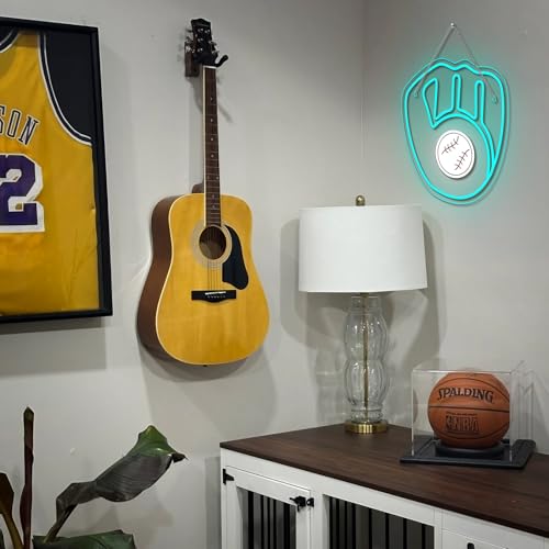 Image of Baseball Neon Signs Garage Man Cave Decor Gifts Blue Baseball Neon for Parties Bars Dorms Office Wall Art and Game Room Decor