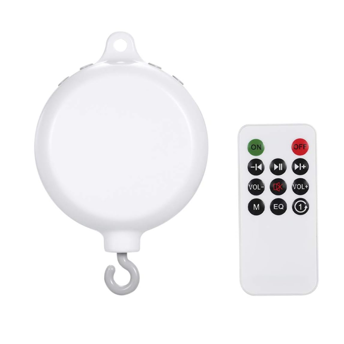 Monetais White Baby Crib Toy, Rotary Crib Bed Toy Musical Mobiles Music Box Remote Control Movement Bells For Kids With Usb Line Mobile Spinner