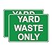 Haobase 2 Pcs Yard Waste Only Sign Sticker 25 cm x 17.5 cm- Self Adhesive Vinyl