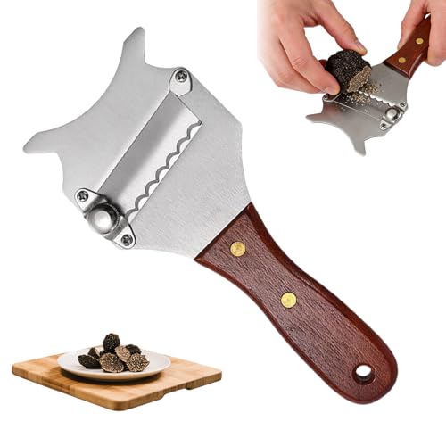 1 PCS Râpe À Truffe,Trancheur de Truffes avec Lame Réglable et Poignée en Bois,Rasoir à Truffe...