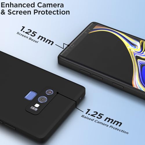 Image of Outlouders Back Cover for Samsung Galaxy Note 9 | Camera Protection | Durable Soft Matte Silicone Bumper Case (Black)