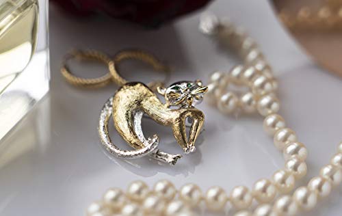 Image of Set of 2 Brooch Lapel Pins With Rhinestones