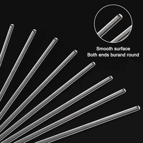 stonylab 8 pack glass stirring rods solid borosilicate glass rods stirrers sticks with rounded ends for lab kitchen 984 inch length