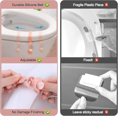 Image of Toilet Seat Lifter For Bathroom Accessories | Toilet Seat Cover Sport Lifter Clip | Silicone Toilet Seat Cover Lifter | Self-Adhesive Toilet Seat Holder (Multicolor) (6 pcs)