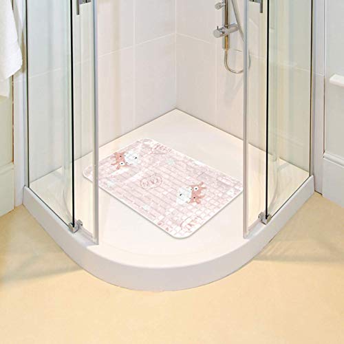 Tapis de bain lavable en machine rose et écologique