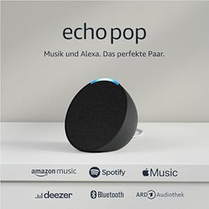 Echo Pop | Kompakter und smarter Bluetooth-Lautsprecher mit vollem Klang und Alexa | Anthrazit