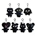 Produktbild BTS BT21 Schlüsselanhänger aus Plüsch, schwarz, Serie Schlüsselanhänger, Schultasche, Schlüsselanhänger, Dekoration für Fans, 11 cm (7 Stück)