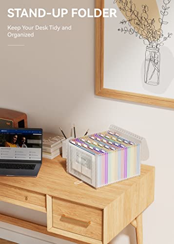 ABC life Pasta organizadora de arquivos sanfonada com 26 bolsos tamanho carta expansível, organizado