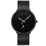 CRRJU Men Fashion Sport Casual Slim Analog-Quartz Wrist Watches with Stainless Steel Mesh Belt