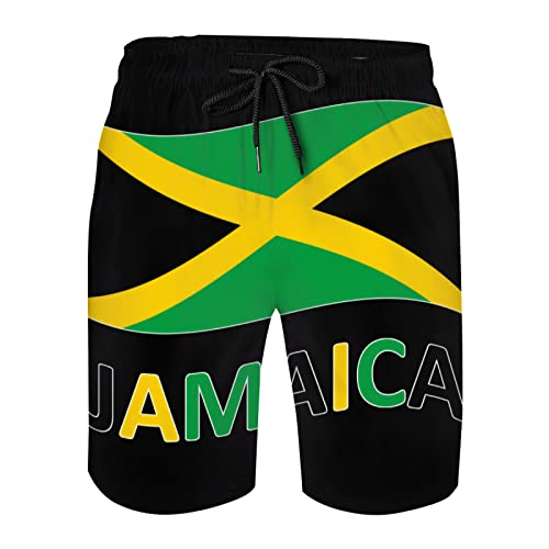 CUTEDWARF Men's Board Shorts Jamaican Flag Swim Trunks Summer Beach Shorts