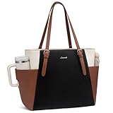 LOVEVOOK Handtasche Damen Groß, PU Leder Arbeitstasche, 15,6 Zoll Laptoptasche, Große Wasserflaschen-Tasche Außen, Lehrertasche, Aktentasche, Stylische Shopper Tasche für Uni, Business, Büro und Reise