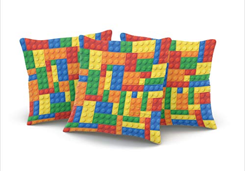 Kaqiu Colorful Building Blocks Pillowcase Home Sofa Decorative 18X18 Inch Square Throw Pillow Case Decor Cushion Covers Double Sided Printed #TOP2