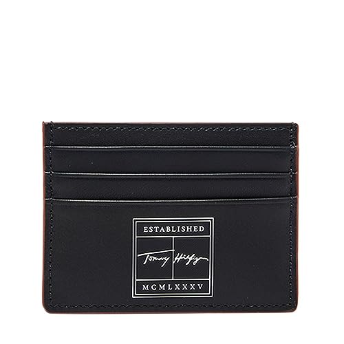 Porte-Cartes Tommy Hilfiger Cuir TH Signature CC Holder Bleu Marine