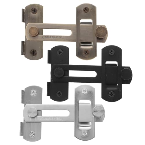 Vaguelly 3 Piezas Cerradura De Puerta Antirrobo Tapón Cerca Pestillo Interior Cerraduras De La Puerta Del Jardín Llave Cerradura De Puerta De Granero Cierre De Puerta Acero Inoxidable