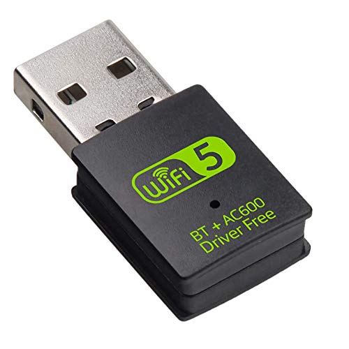 Joselin Adaptador Bluetooth WiFi USB, Receptor Externo de Red InaláMbrica de Banda Dual de 600 Mbps, Dongle WiFi para PC/Computadora PortáTil/Computadora de Escritorio