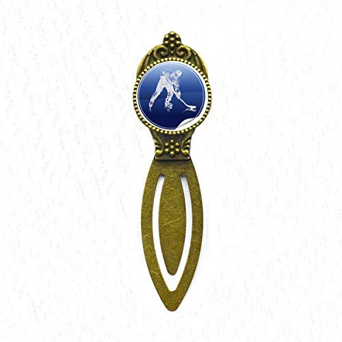 Marque-page hockey sur glace aquarelle et patinage vintage