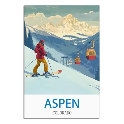 Aspen Colorado affiche de voyage vintage LNBIAND 60x90 cm poster