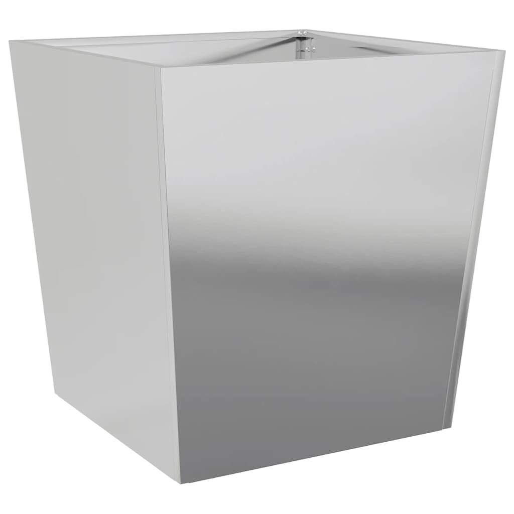 2 vasi per piante, 50 x 50 x 50 cm, in acciaio zincato