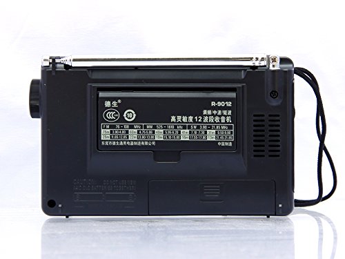 Image of Tecsun R-9012 AM /FM /SW 12 Bands Shortwave Portable Radio for Home Receiver Gray