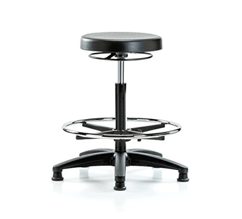 Image of Perch Work Stool with Foot Ring, Glides, High Bench Height 23 inch-33 inch