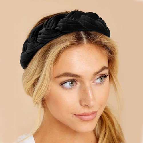 Image of DRESHOW Velvet Braided Headband Women Hair Hoop Elastic Hair Bands Fashion Headbands for Women