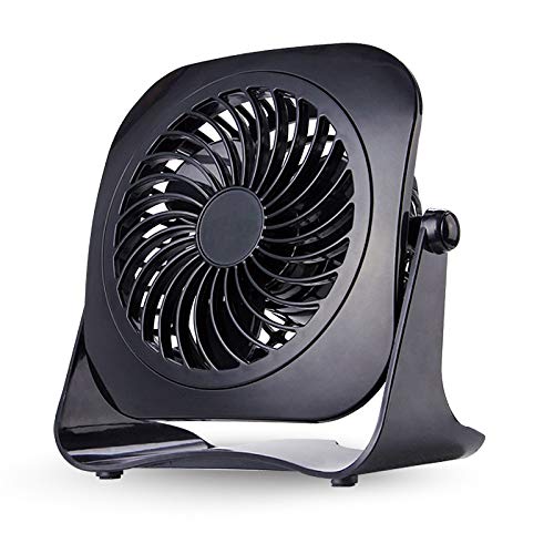 AirArtDeco ventilador de mesa personal de escritorio con mini USB de 10 cm, ventilador pequeño, 2 velocidades y ventilador de refrigeración portátil de 5 cuchillas, negro, 4 Inch (10 CM) 2.50watts
