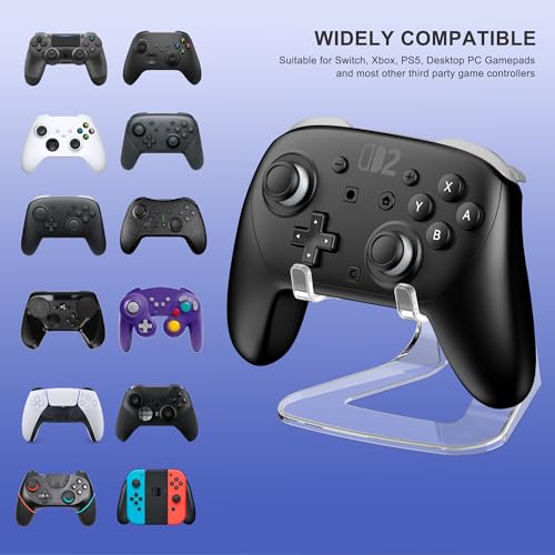 Image of 2 Packs Game Controller Holder Stand Compatible with Nintendo Switch 2 Xbox PS5 PS4 PC Controllers, Durable Universal Clear Display Stand for Almost All Controller