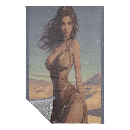 Manta para sofá de estilo bohemio con diseño de mujer gitana para salón 3