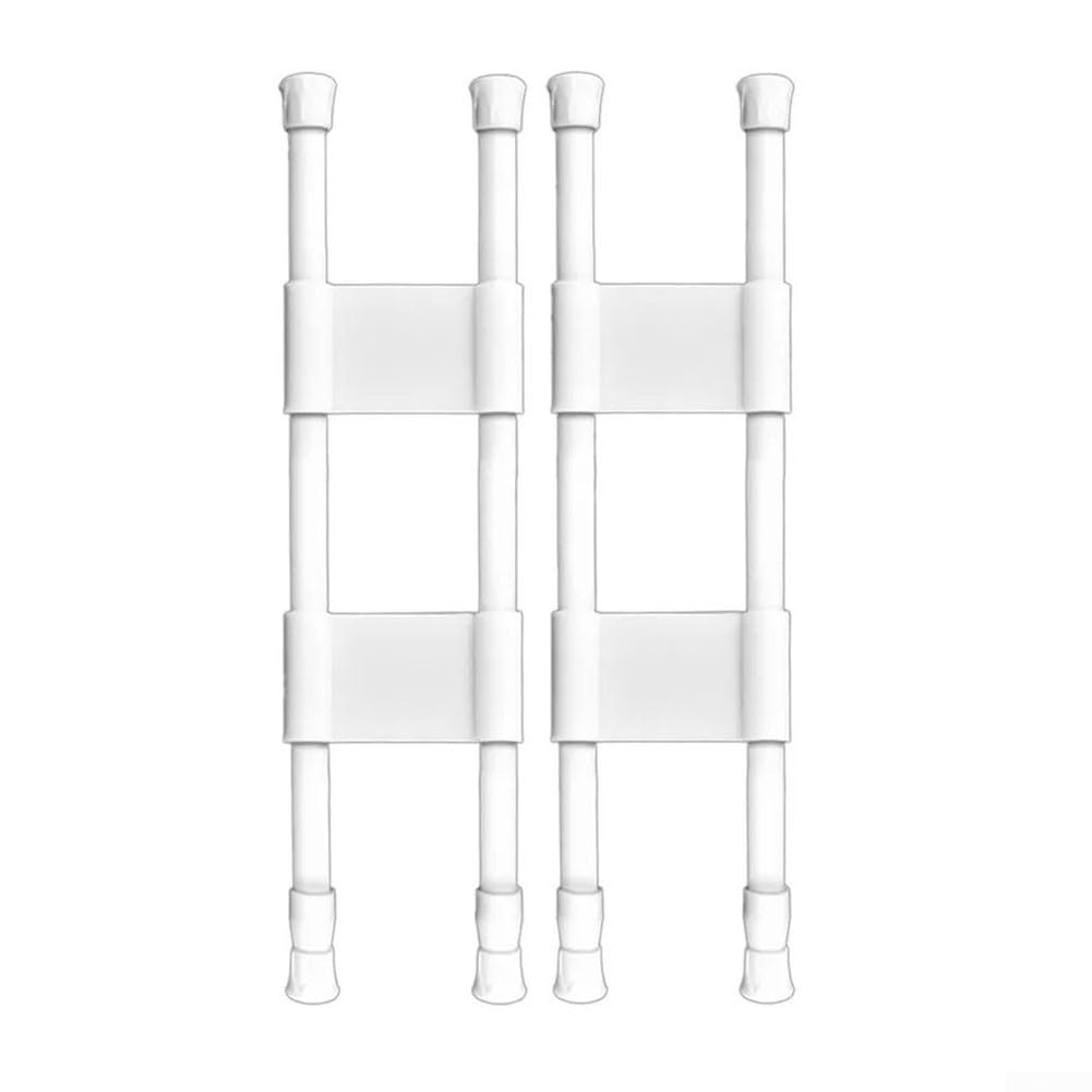 Yhenlovtt RV Refrigerator Bar Adjustable Tension Rods, Extendable 15.8-27.6 Inch PVC Metal, Secure Food and Drinks in Caravan or Camper(WHITE 40-70CM)