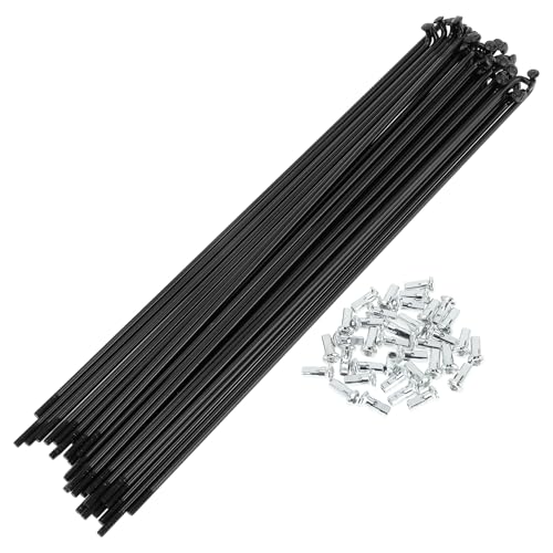 RATCHROLL 1 Set Universal Bicycle Spokes 12G 225mm Length Bike Wheel Spokes Nipple Black Carbon Steel