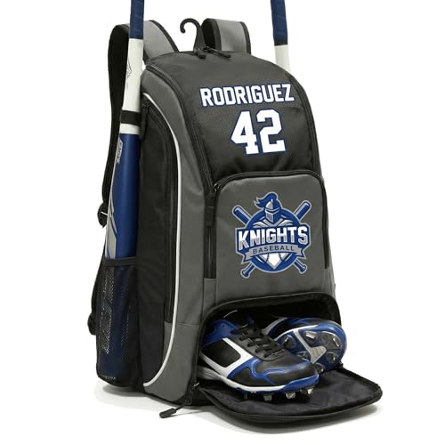 Claycosports Custom Baseball Backpack Black/Gray