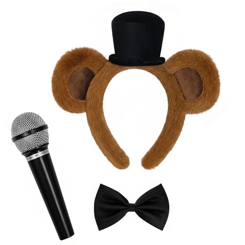 Vividsun Brown Bear Ears Headband Bear Costume Accessories for Halloween Cosplay Dress Up (Brown)