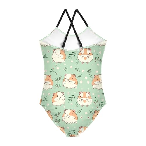 Image of Girls Swimsuit Little Cute Cat and Ice Cream One Piece Swimwear