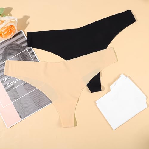 Yolev 6er Pack Seamless Tanga Damen String Nahtlose Unterhosen Unsichtbarer Slips String Tangas Frauen Nahtlos Slips Nahtloser Tanga für Damen Unsichtbarer V Taillen Slip (Mehrfarbig, M)
