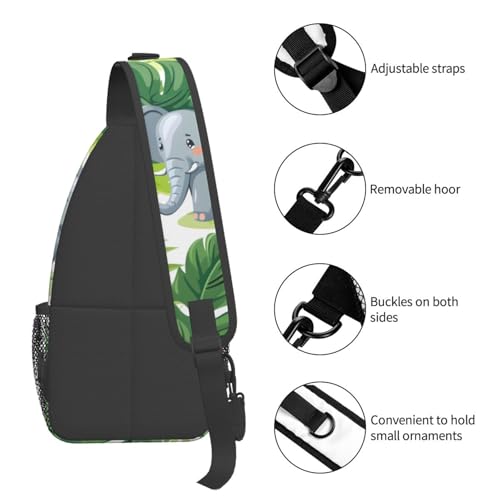 Bolso bandolera sling con dibujo de elefante y tortuga miniatura 5