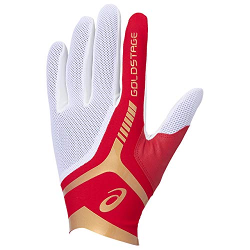 アシックス 右手用 守備用手袋 GOLDSTAGE レッド/ホワイト L-R 3121A634