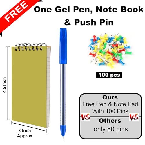 Image of Axmon Notice Board | Set of 8 | Self-Adhesive Bulletin Board for Wall | Vision Board for Manifestation | Message Board for Notes, Keys, Photos, Office, Kitchen, Home |