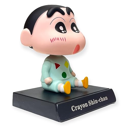 Image of AUGEN Super Hero Shin- chan 3 Action Figure Limited Edition Bobblehead with Mobile Holder for Car Dashboard, Office Desk & Study Table (Pack of 1)